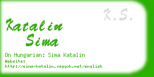 katalin sima business card